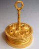 A Charles X ormolu circular inkwell, France ca. 1830.